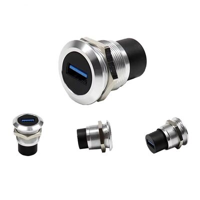 IP67 waterdichte paneelmontageconnector met schroefdraadkoppeling en PA66 nylon materiaal voor industriële elektronica