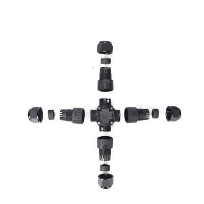 Waterdichte M20 schroefvergrendelingsconnector 1-3 poort IP67 voor stroom- en signaalverdeling met PA66-materiaal en 0,5 mm2-2,5 mm2 draadmeter